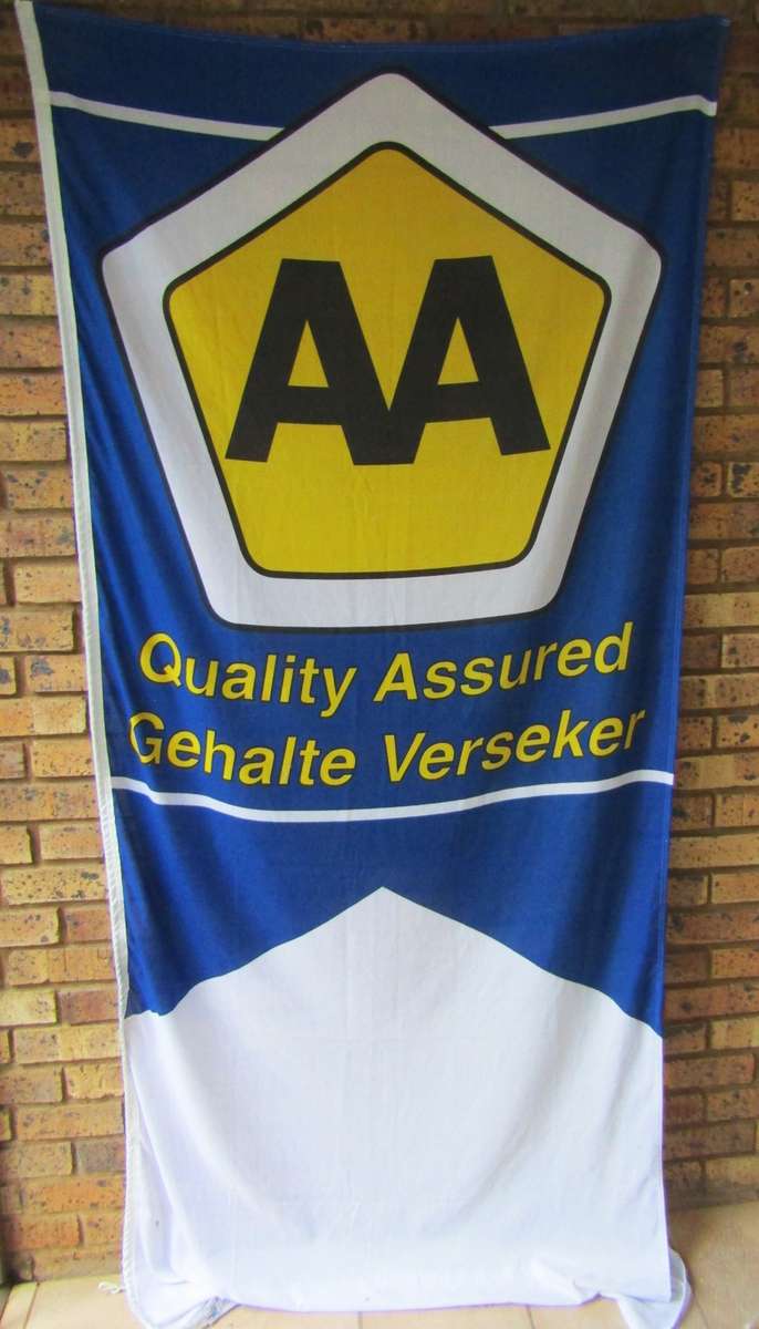 Large Old AA Automobile Association Cloth Banner