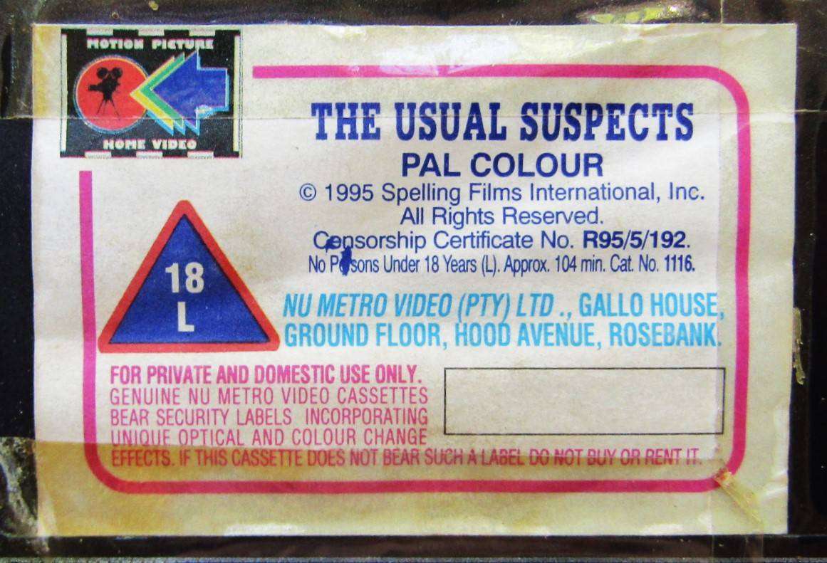 The Usual Suspects - Kevin Spacey - Movie VHS Tape (1995)