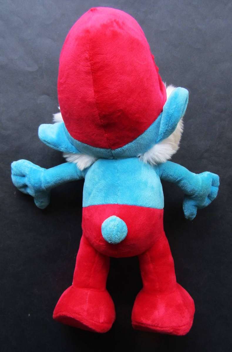 Large Old Papa Smurf Plush Toy Figure