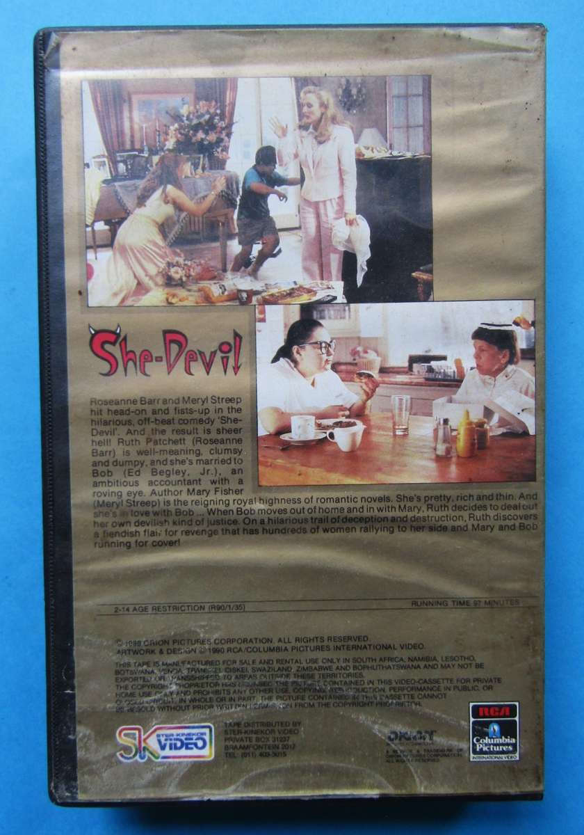 She-Devil - Meryl Streep - Dark Comedy Movie VHS Tape (1991)