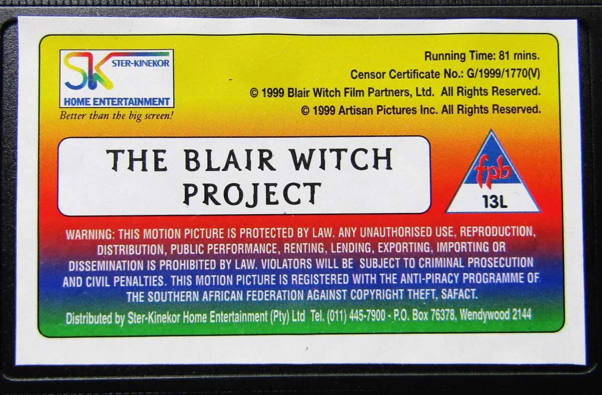 The Blair Witch Project - Movie VHS Tape (1999)