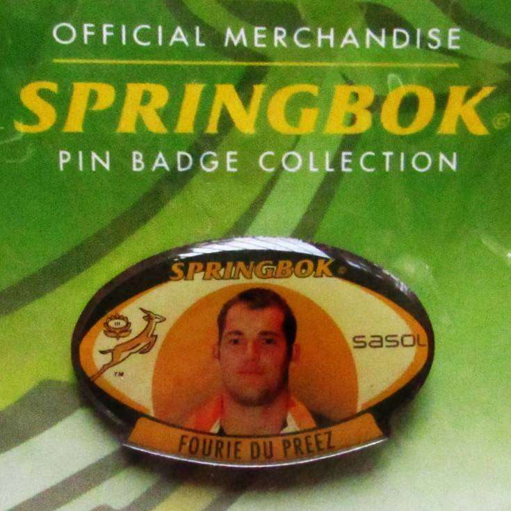 Fourie du Preez Springbok Rugby Pin Badge