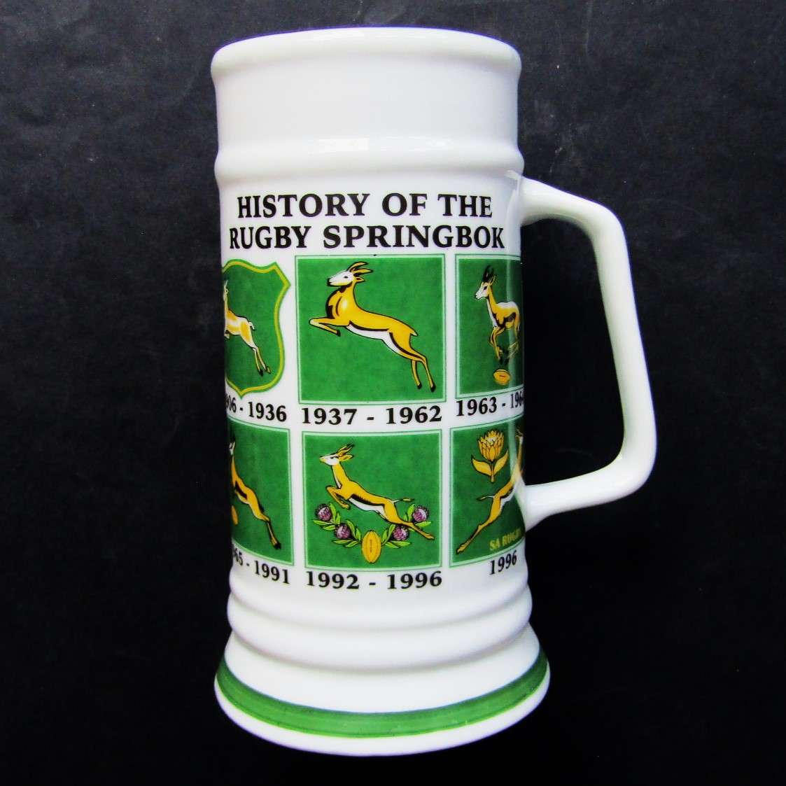 Large History of Springbok Rugby Beer Mug