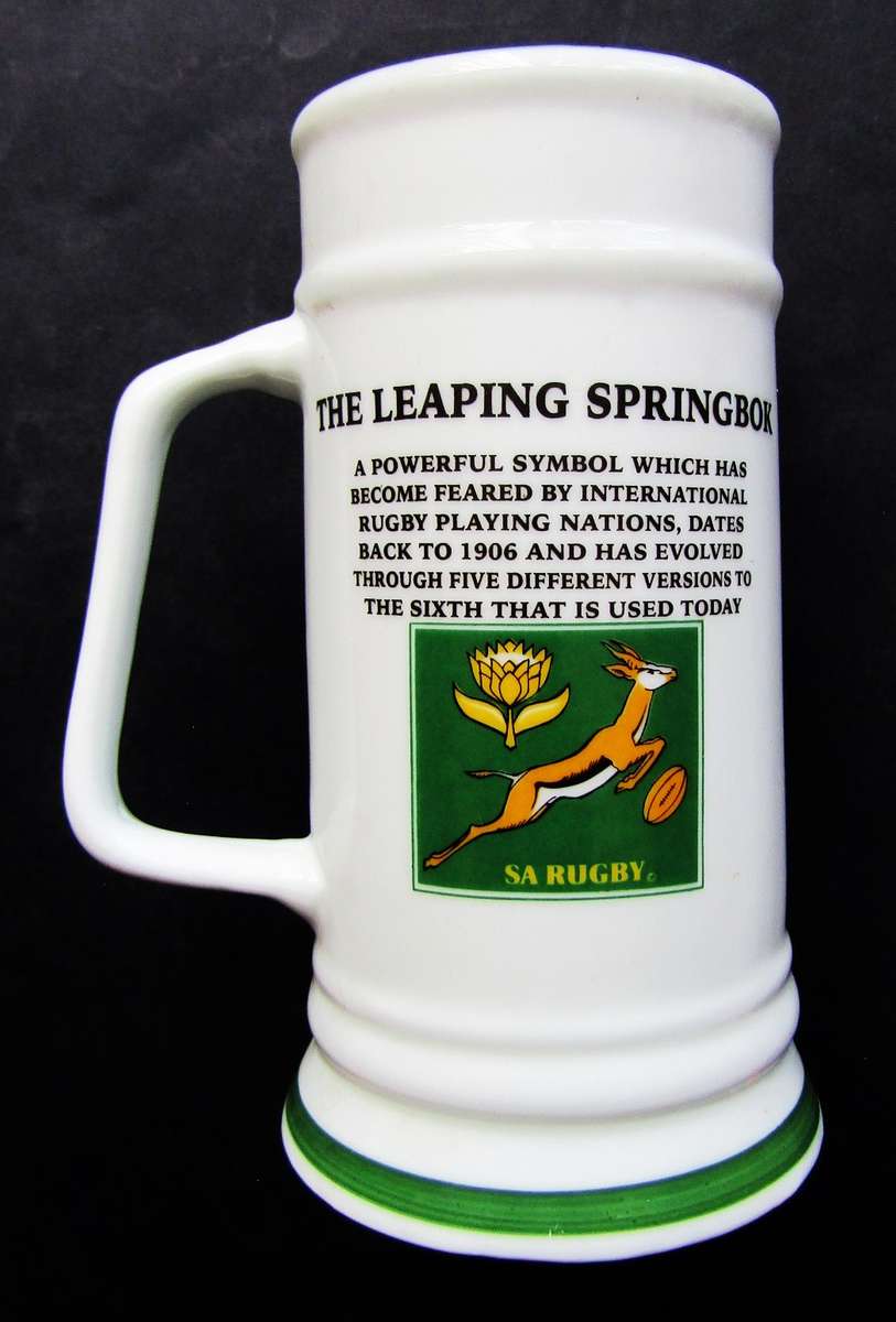 Large History of Springbok Rugby Beer Mug