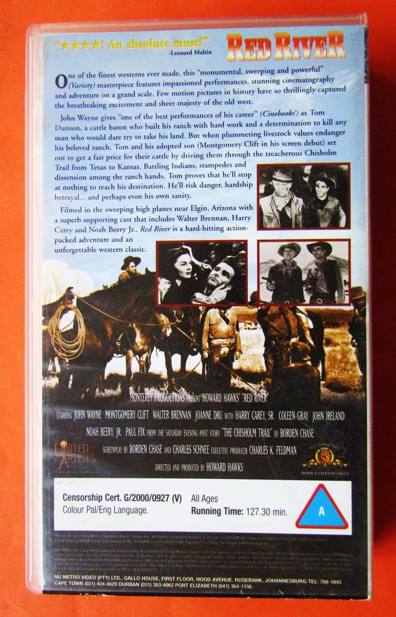 Red River - John Wayne - Western Movie VHS Tape (2000)