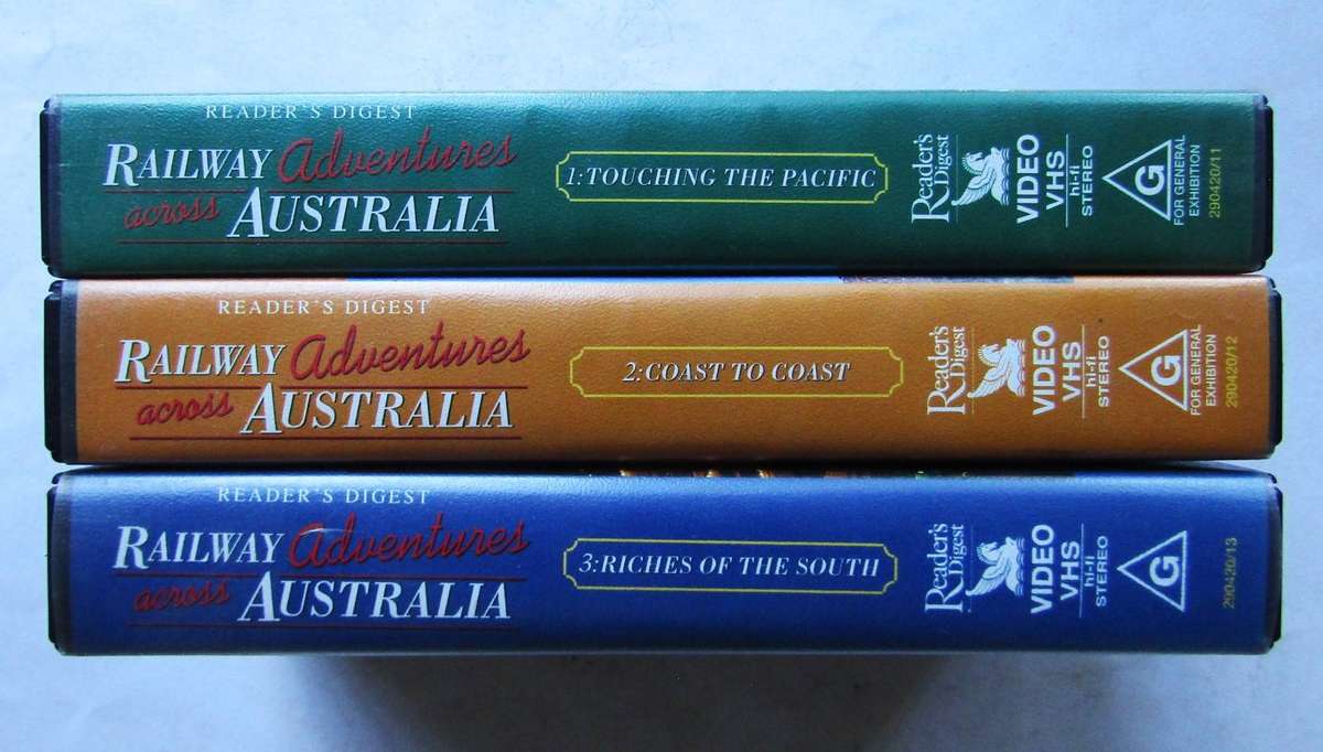 Railway Adventures Across Australia - Vol 1 to 3 - VHS Video Tapes