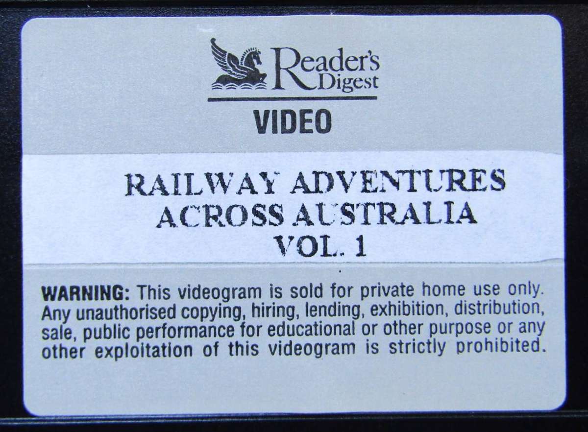 Railway Adventures Across Australia - Vol 1 to 3 - VHS Video Tapes