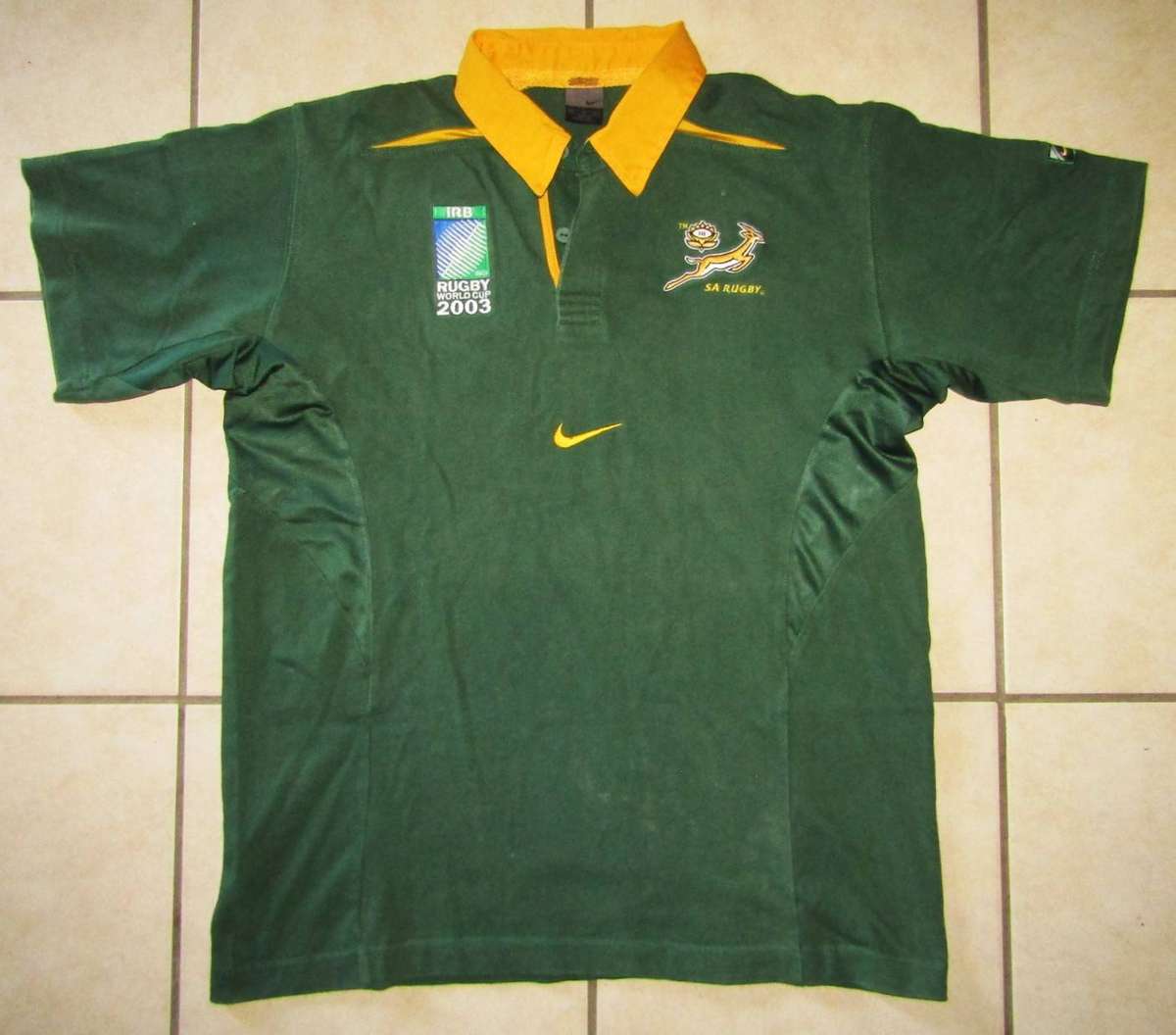 2003 World Cup Nike Springbok Rugby Jersey - XL Size
