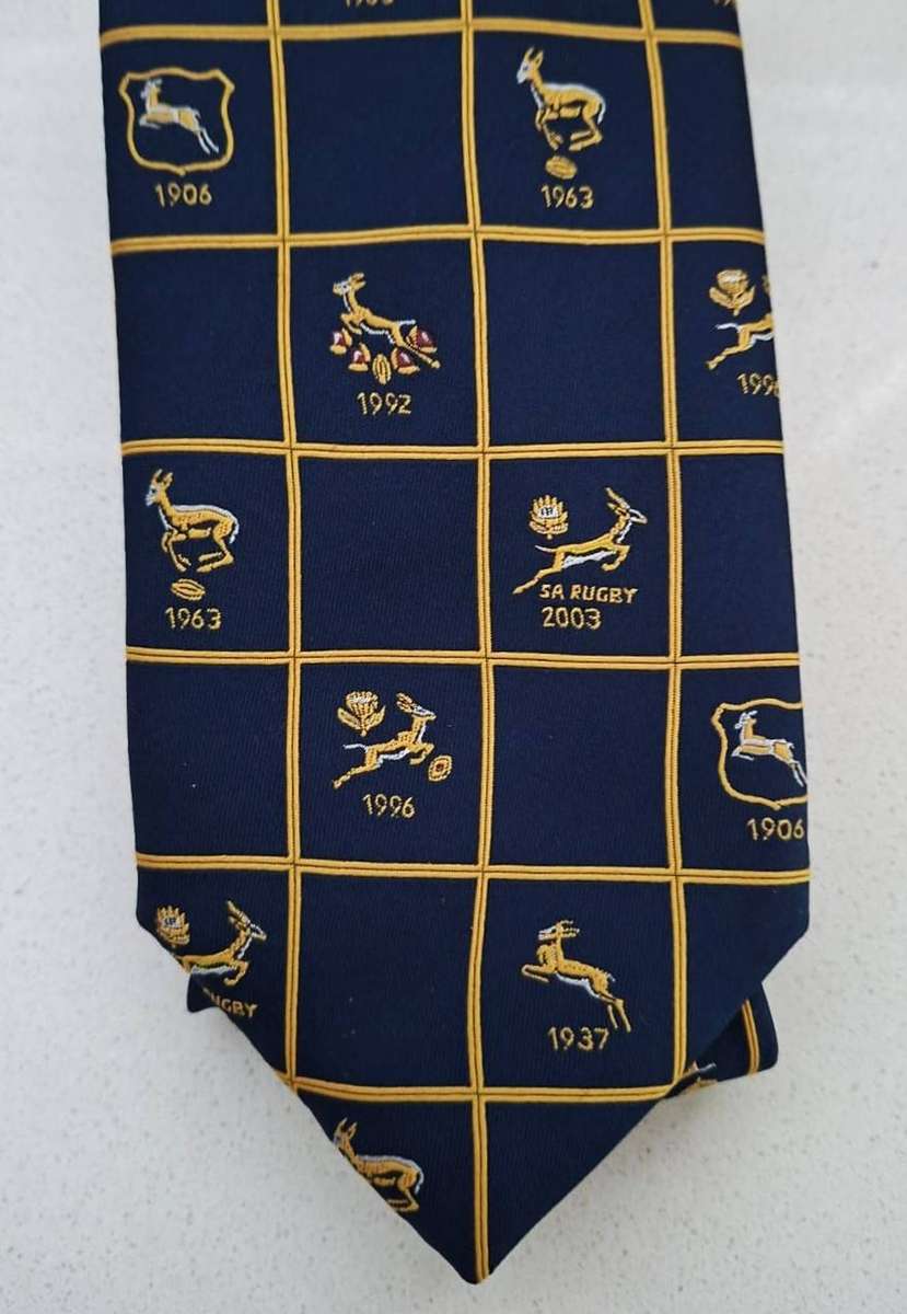 Old History of Springbok Rugby Neck Tie