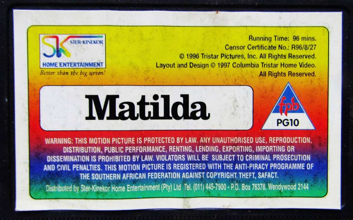Matilda - Danny DeVito - Movie VHS Tape (1997)