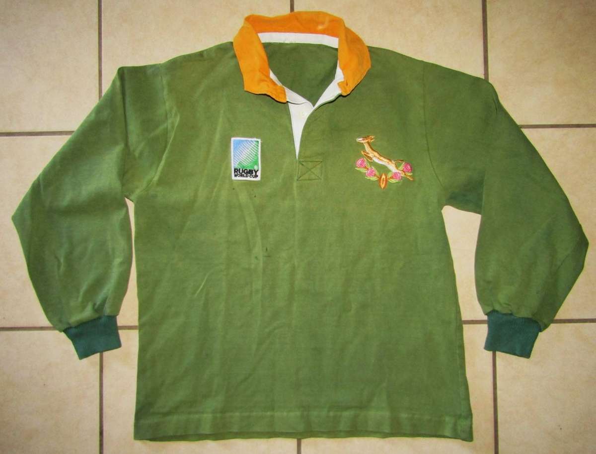 1995 World Cup Long Sleeve Springbok Rugby Jersey - Large Size