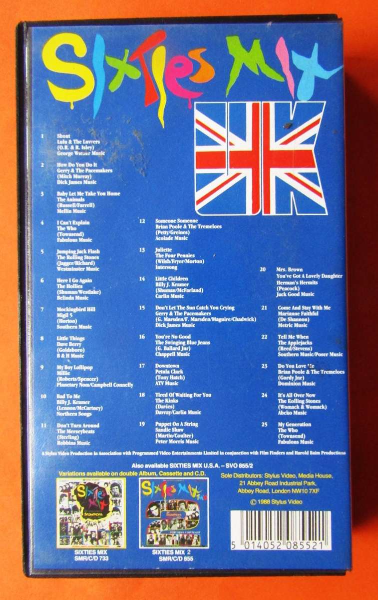 Sixties Mix UK - VHS Video Tape (1988)