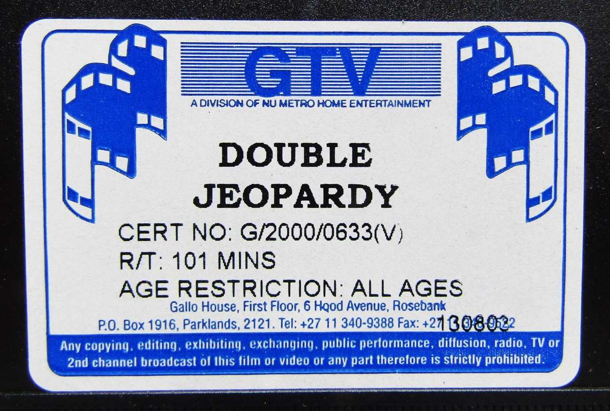 Double Jeopardy - Ashley Judd - Movie VHS Tape (2000)