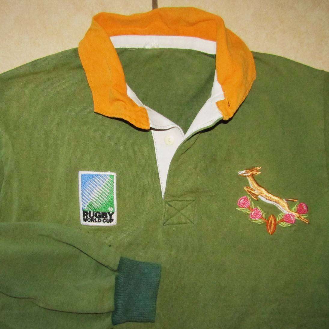 1995 World Cup Long Sleeve Springbok Rugby Jersey - Large Size