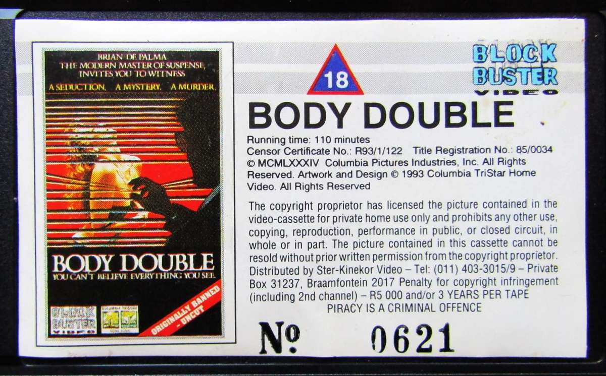 Body Double - Melanie Griffith - Movie VHS Tape (1993)