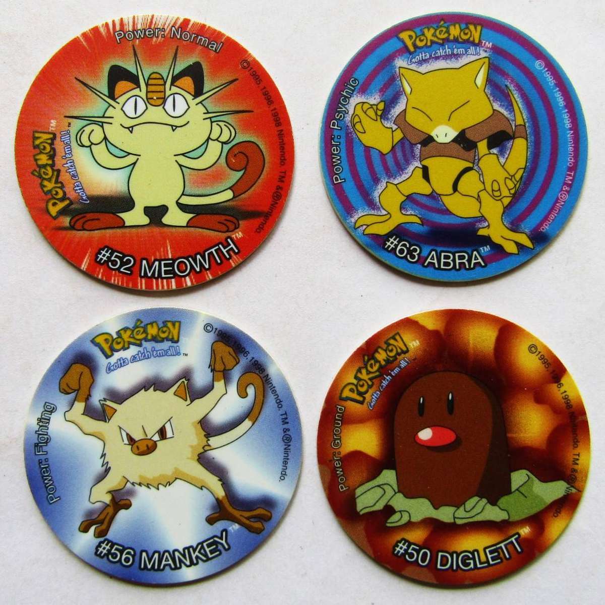 Lot of 4 Pokemon Tazo 1 Slammers by Simba