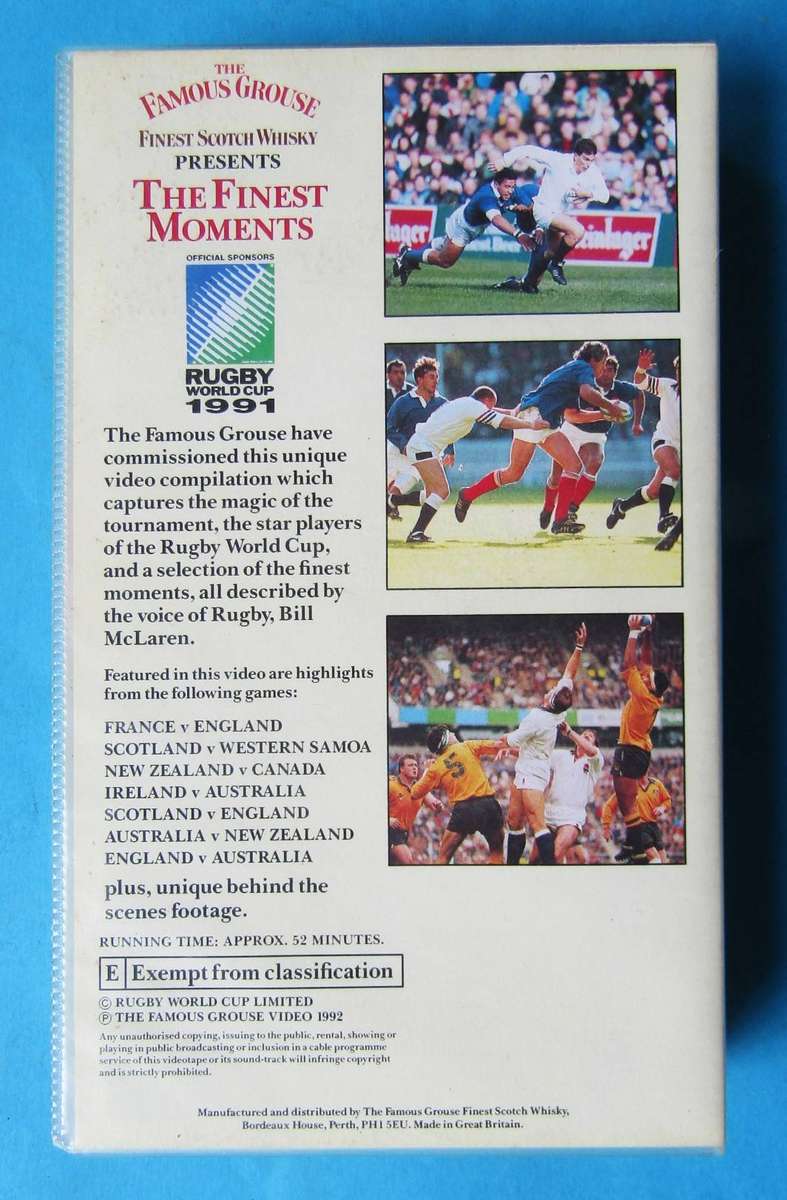 1991 Rugby World Cup VHS Video Tape
