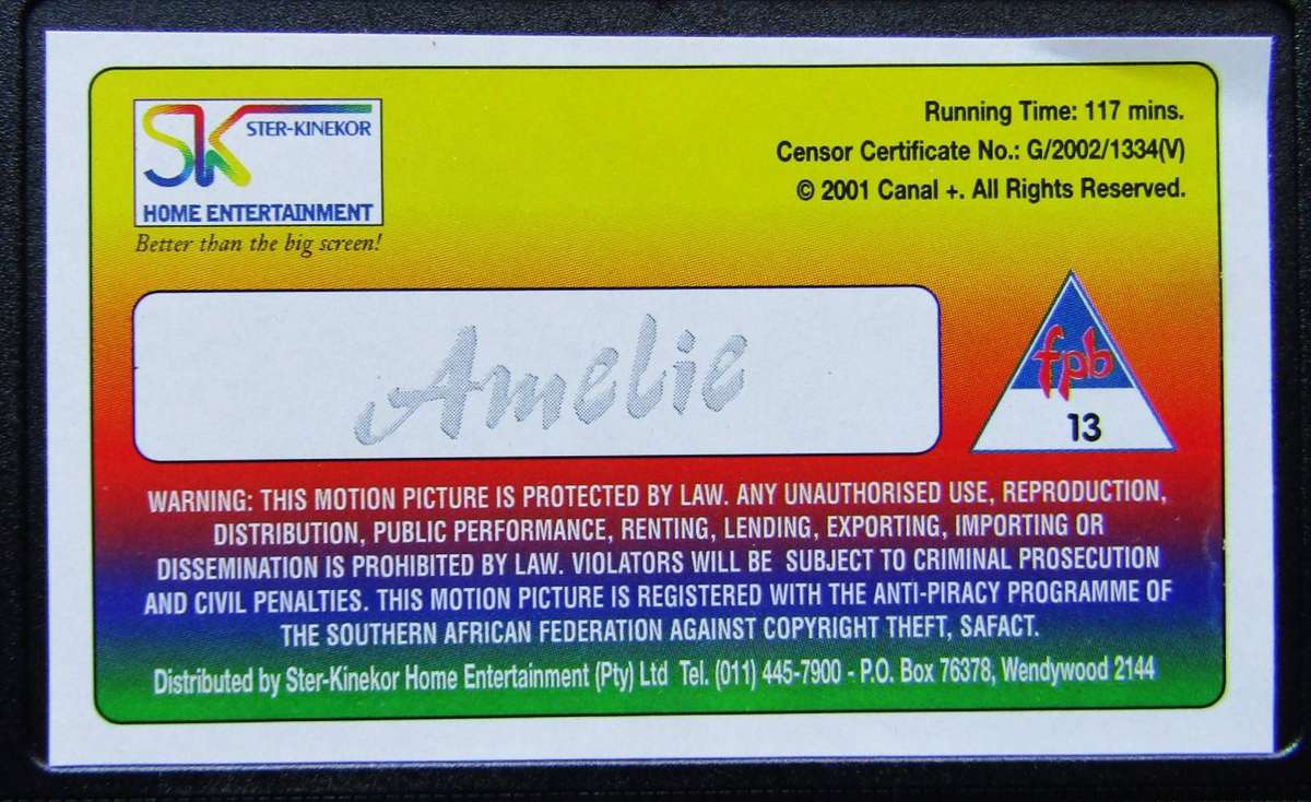 Amelie - Movie VHS Tape (2001)