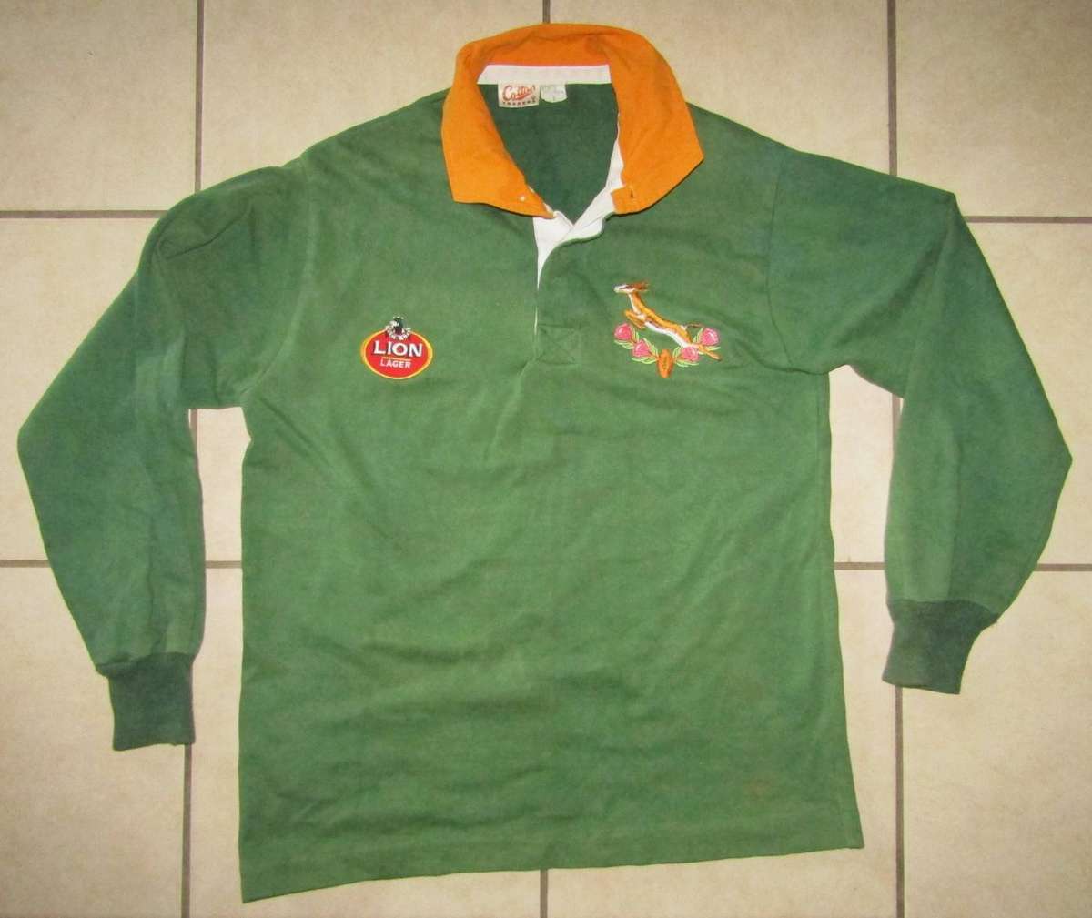 90's Long Sleeve Springbok Rugby Jersey - Large Size