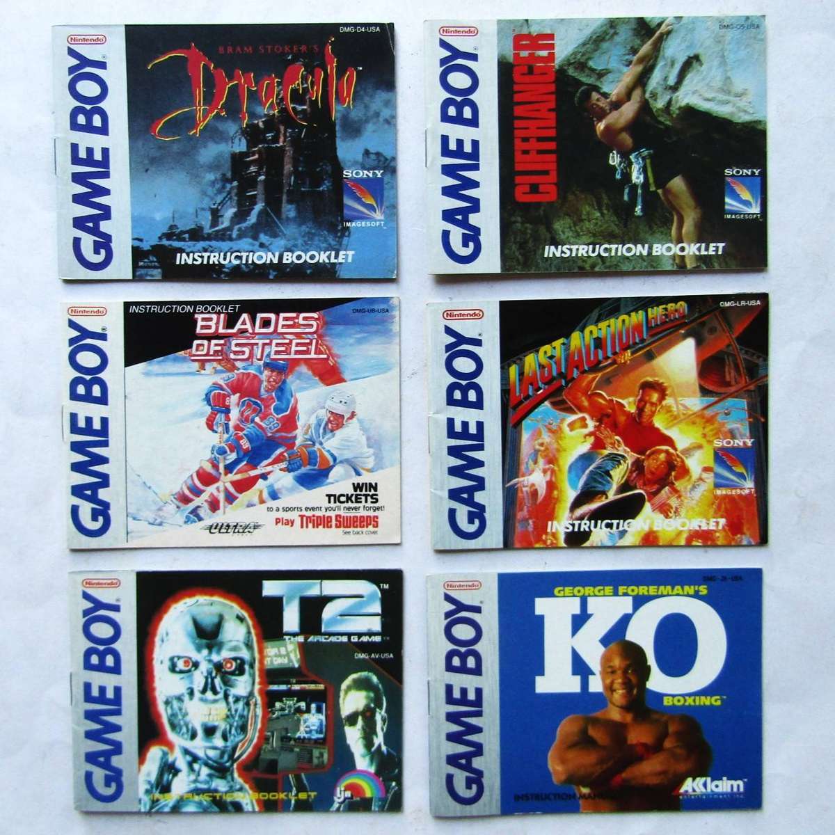Lot of 6 Nintendo Game Boy Instruction Booklets