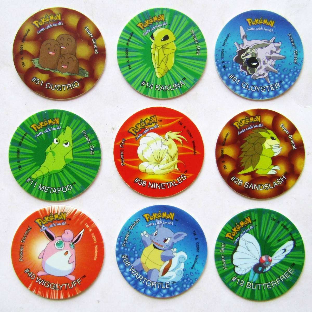 Lot of 9 Pokemon Tazo 3 Slammers by Simba
