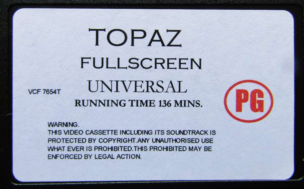 Topaz - Alfred Hitchcock - Movie VHS Tape (1999)