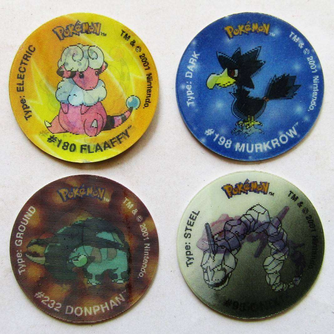 Lot of 4 Pokemon WJ 3D Tazos by Simba
