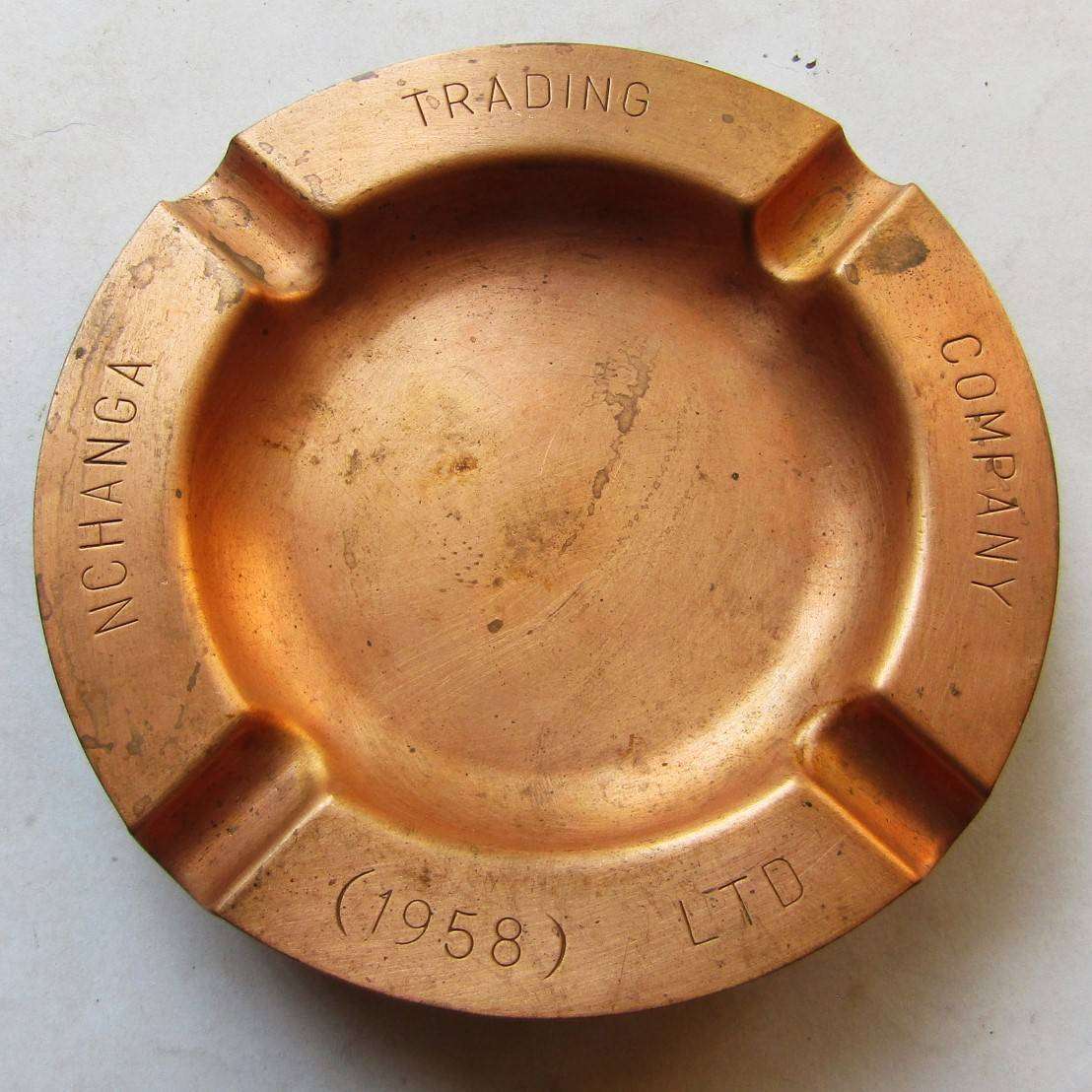 Old Rhodesia Nchanga Trading Company Copper Ashtray