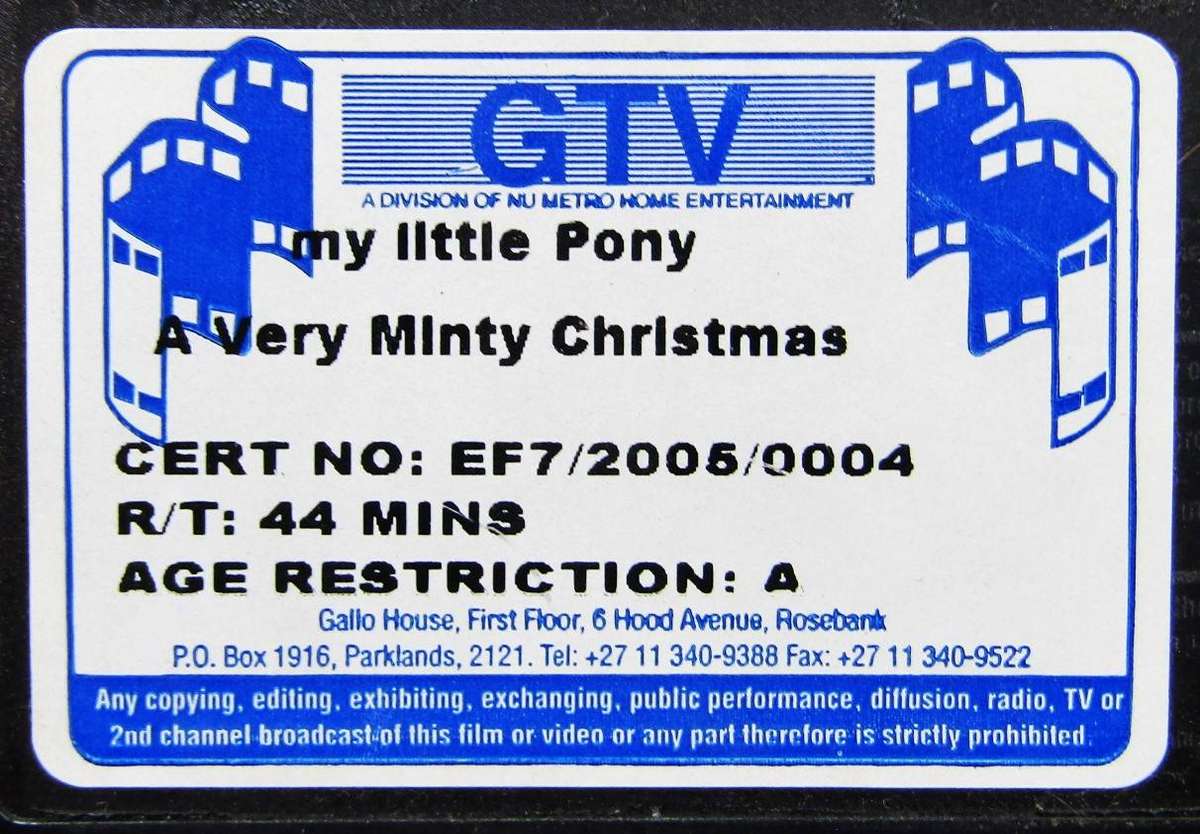 My Little Pony - A Very Minty Christmas - VHS Video Tape (2005)