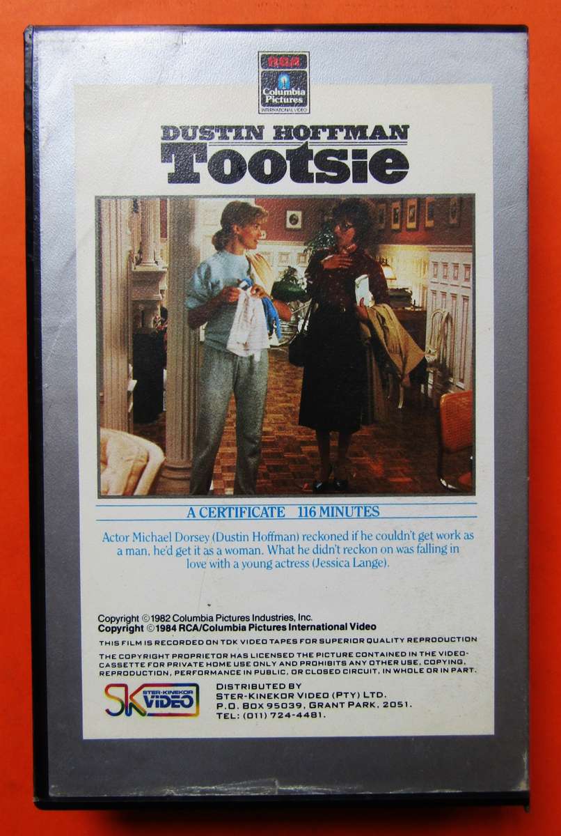 Tootsie - Dustin Hoffman - Farce Comedy Movie VHS Tape (1984)
