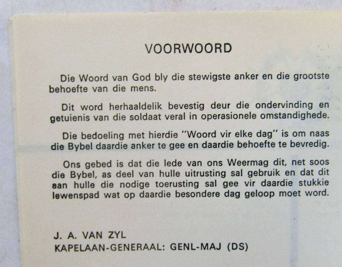 SADF Woord vir Elke Dag Booklet