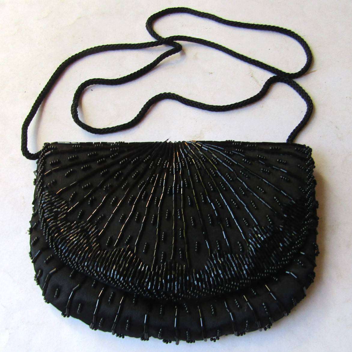 Black Beaded Evening Bag