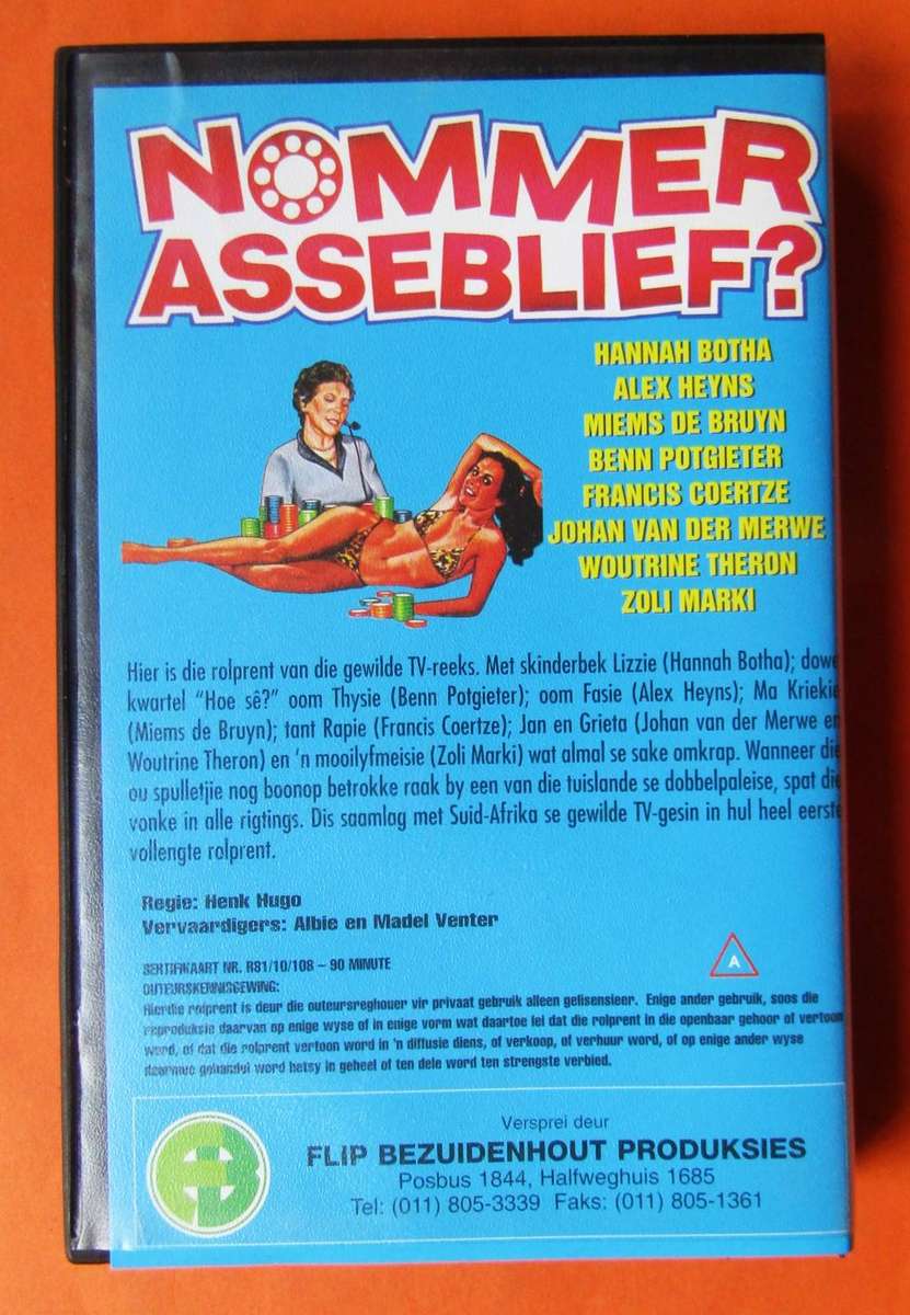 Nommer Asseblief? - Afrikaans Movie VHS Tape