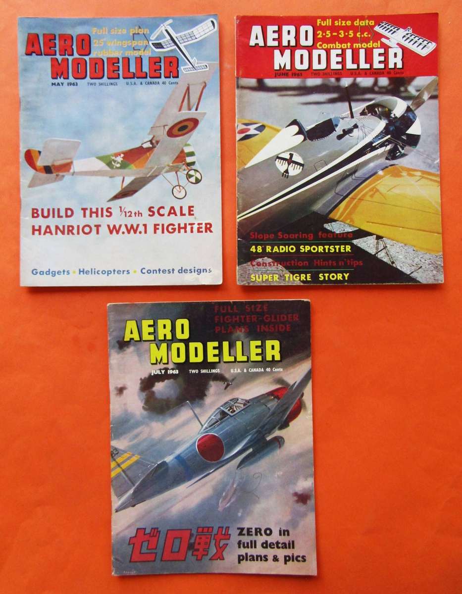 Lot of 3 Aero Modeller Magazines from 1963