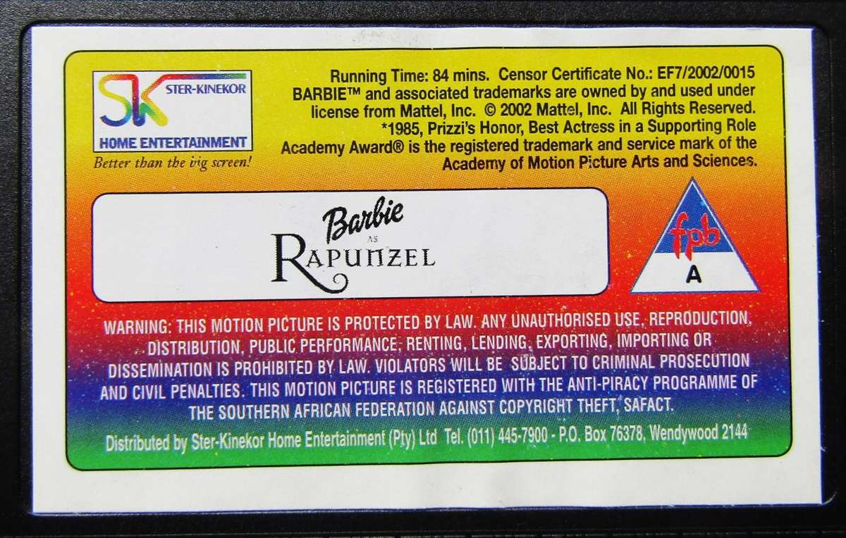 Barbie as Rapunzel - Movie VHS Tape (2002)