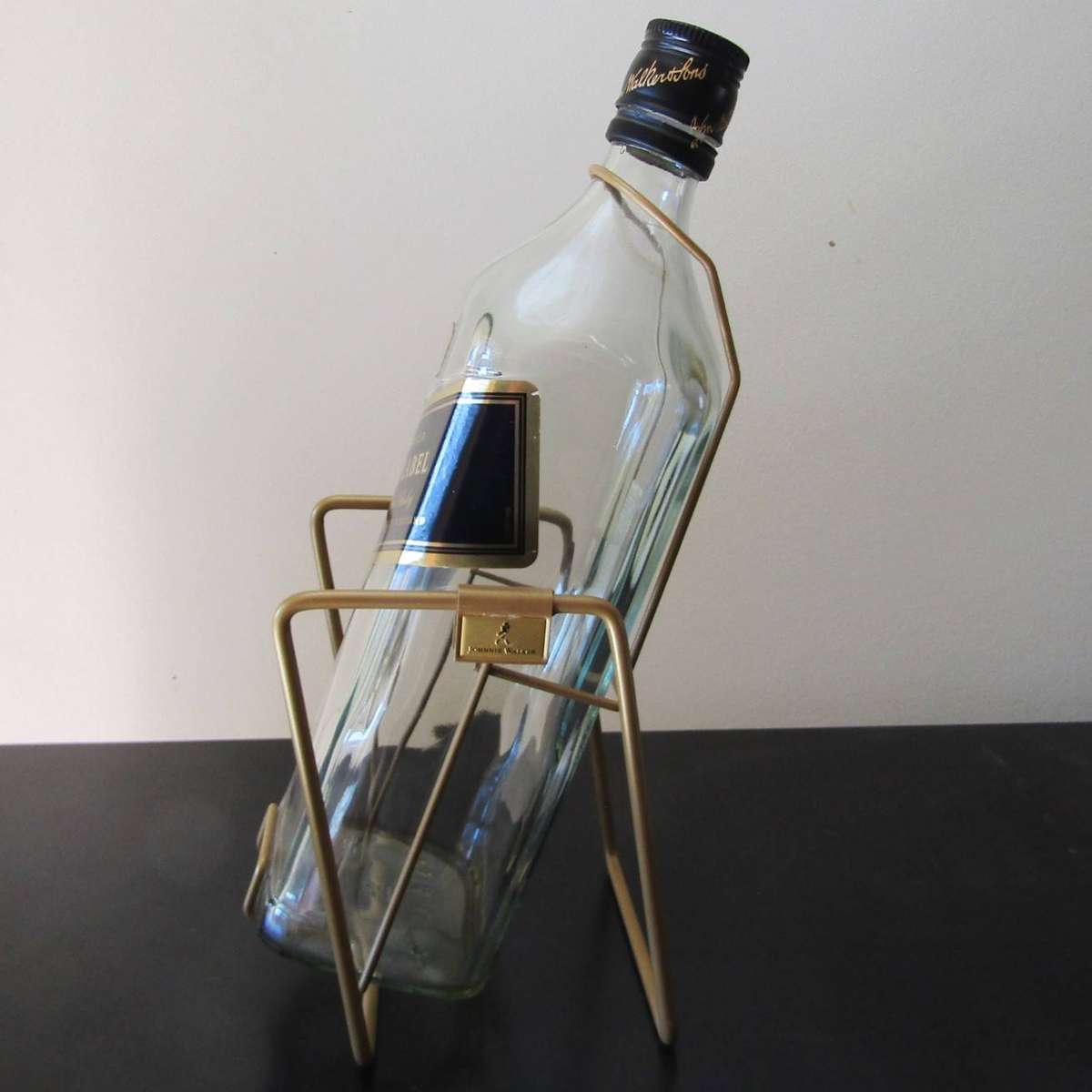 Large Old Johnnie Walker 3 Liter Whisky Bottle with Stand