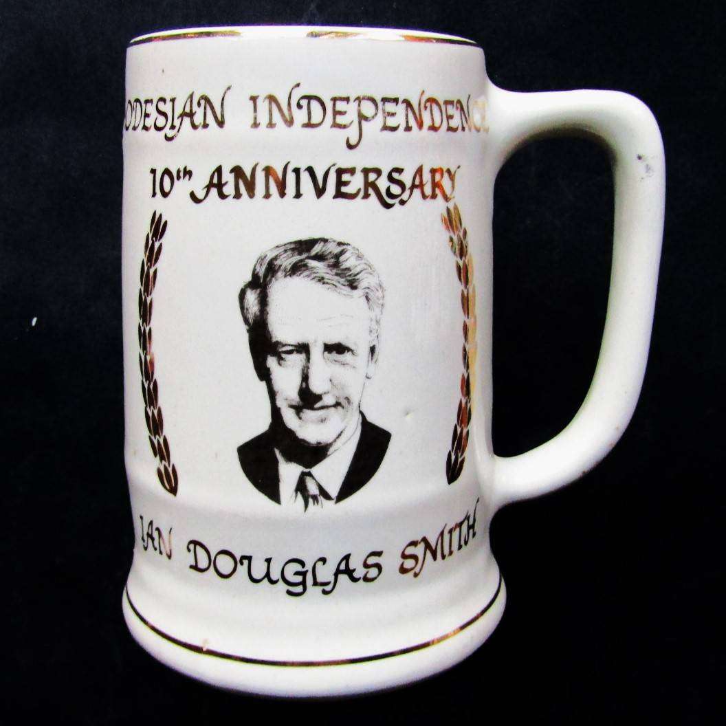 1975 Rhodesia Independence 10 Year Anniversary Beer Mug