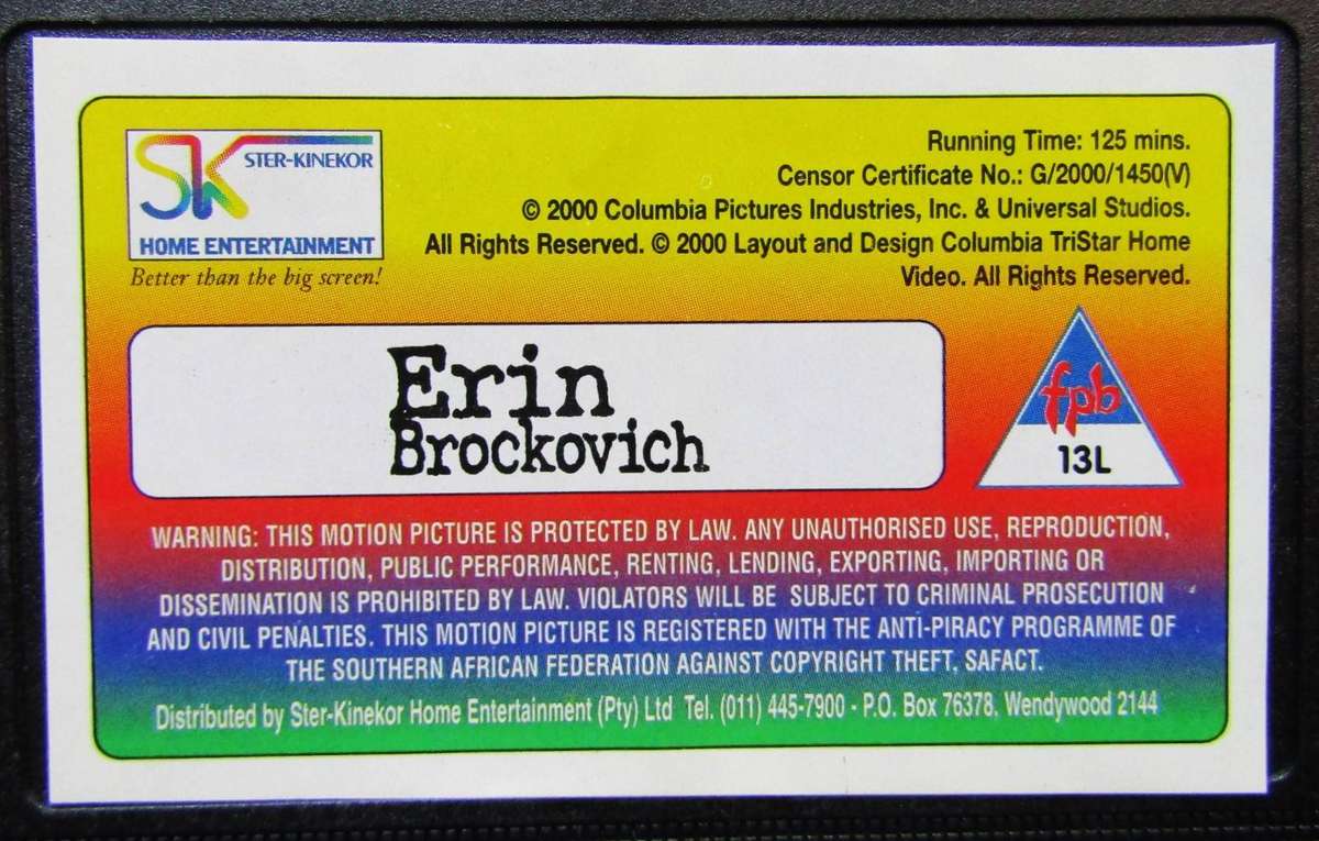 Erin Brockovich - Julia Roberts - Movie VHS Tape (2000)