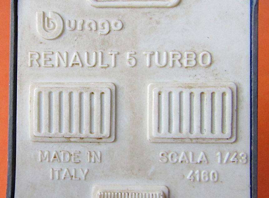 Old Bburago 1/43 Scale Renault 5 Turbo Car