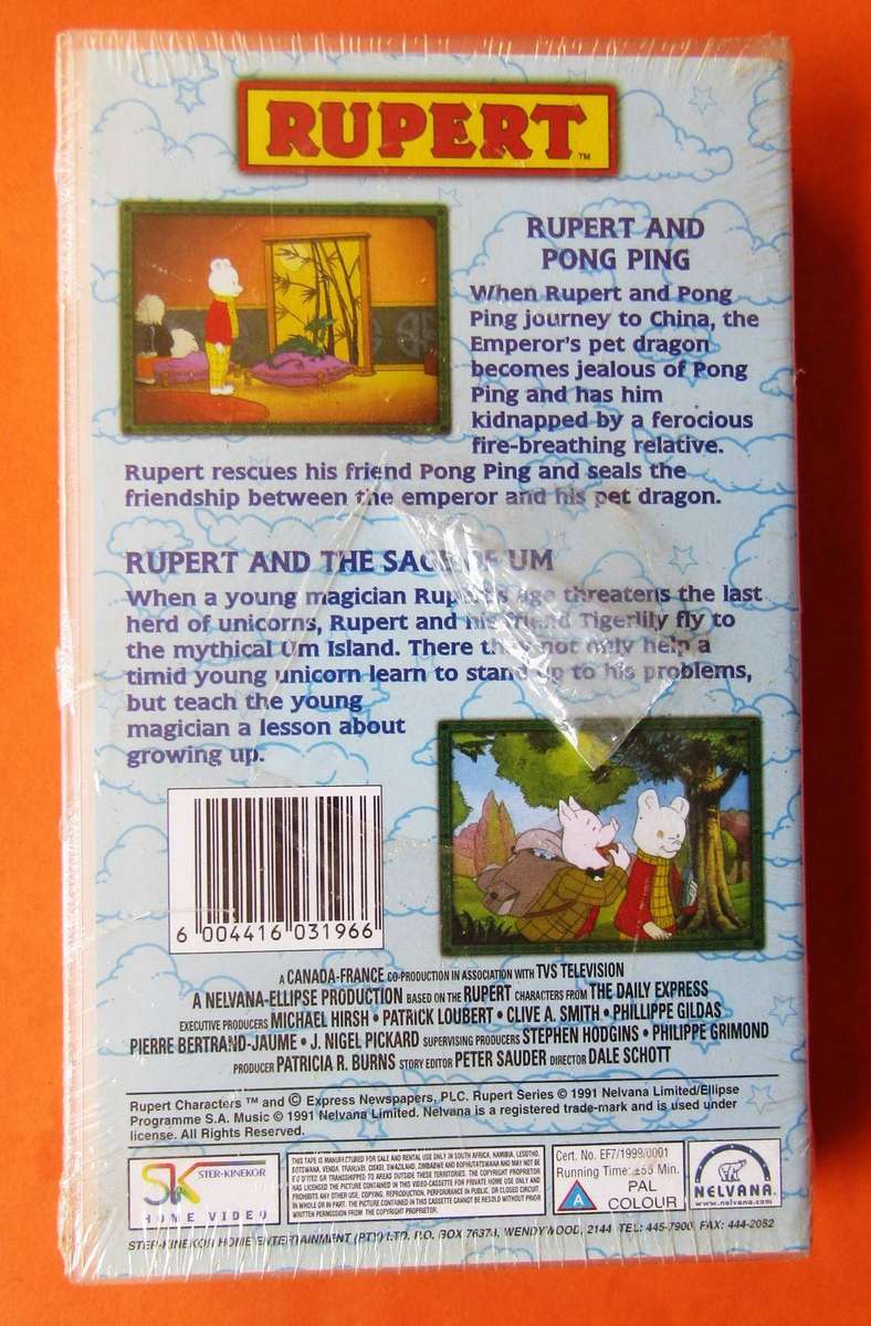 Rupert - Volume 1 - New Sealed VHS Video Tape (1999)