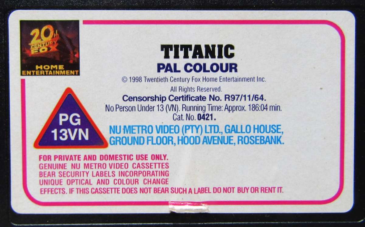 Titanic - Movie VHS Tape (1998)