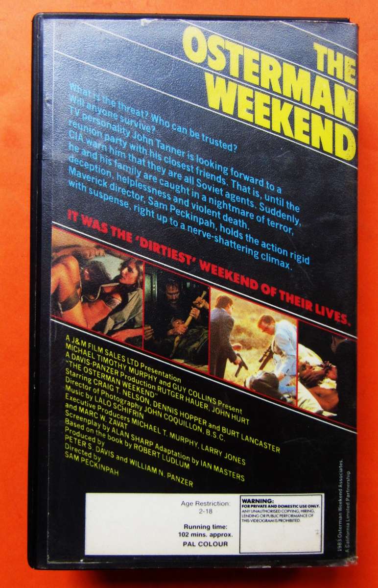 The Osterman Weekend - Spy Movie VHS Tape (1983)