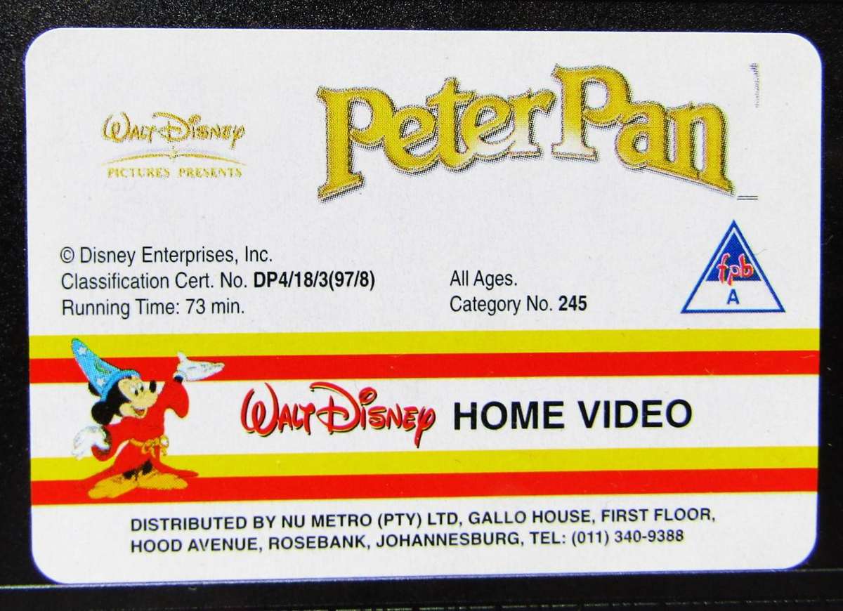 Peter Pan - Walt Disney - VHS Tape (1997)