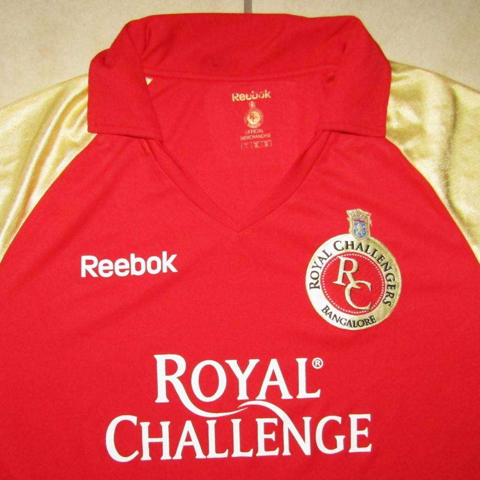 Old Reebok Royal Challengers Bangalore IPL Cricket Jersey - XL Size