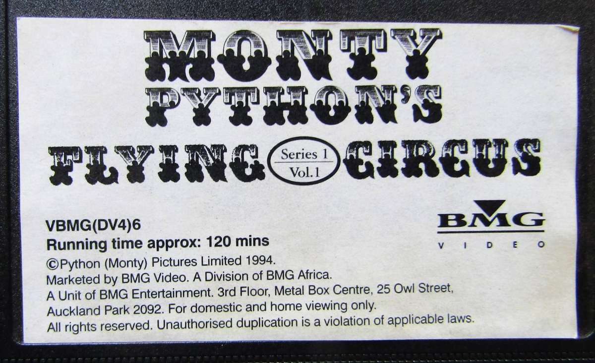 Monty Python's Flying Circus - Series 1 Vol 1 - VHS Tape (1994)