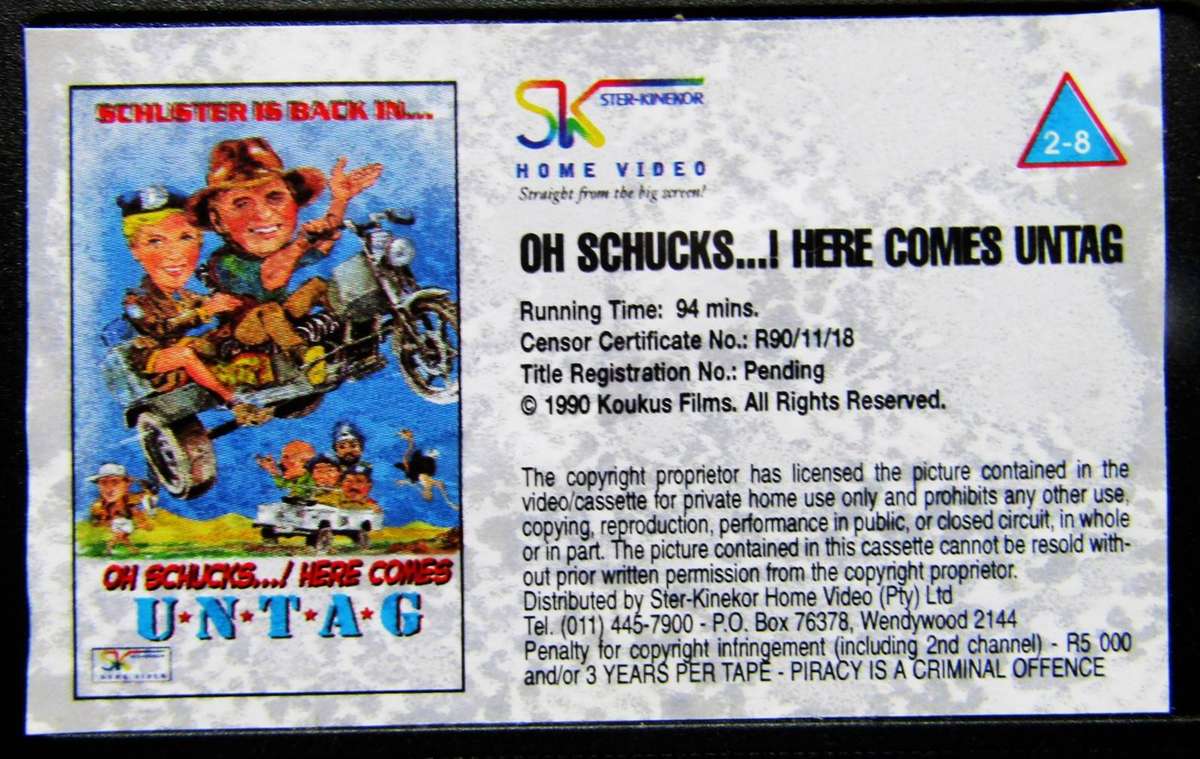 Oh Schucks! Here Comes Untag - Leon Schuster - Movie VHS Tape (1990)