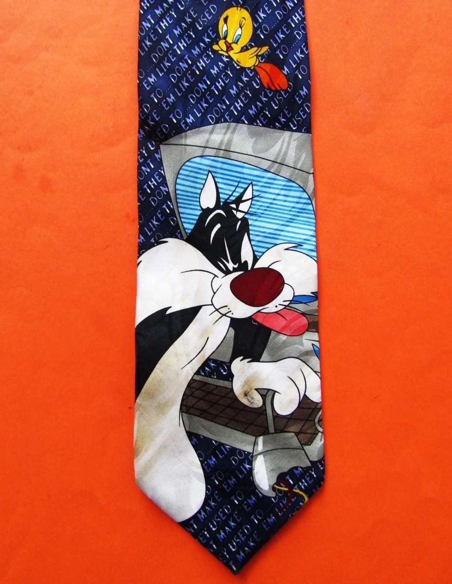 Old Tweety and Sylvester Cartoon Neck Tie