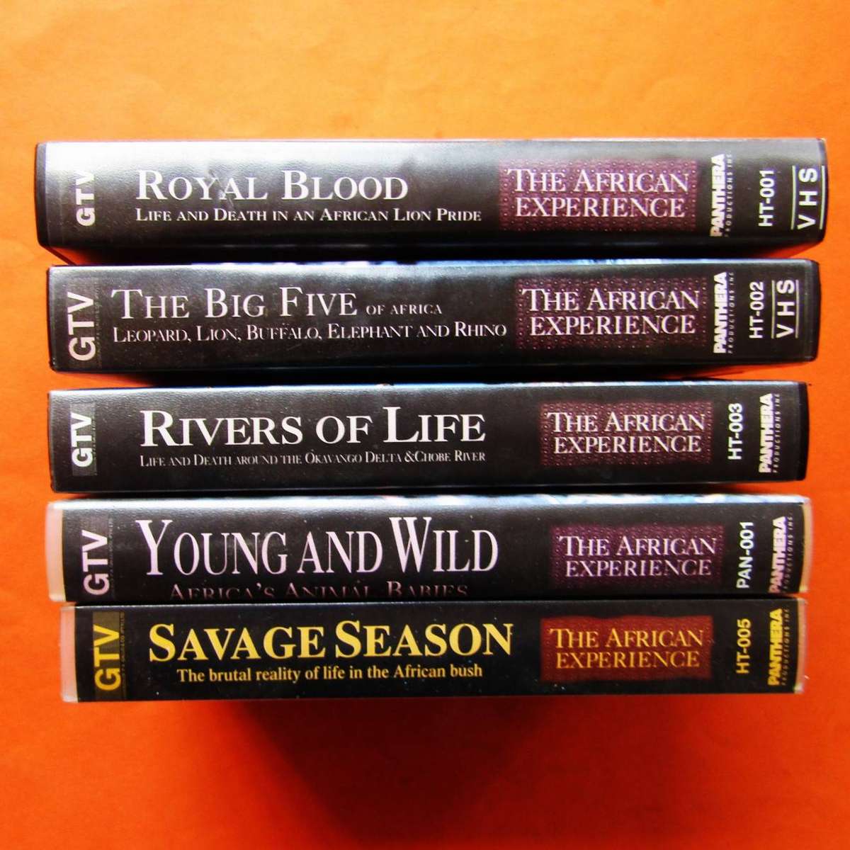 5 African Experience Wildlife VHS Video Tapes