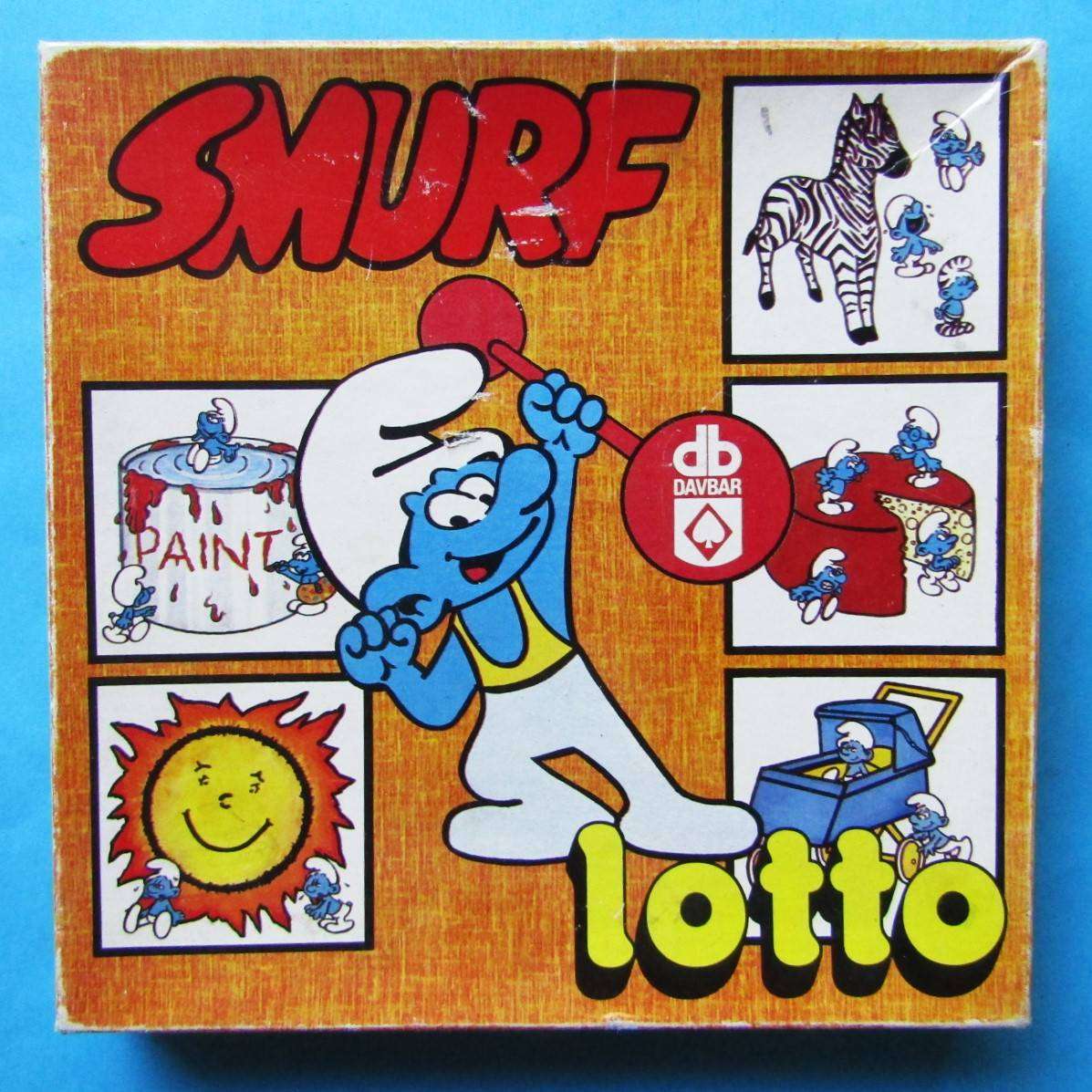 Old Made in South Africa Peyo Smurfs Lotto Game