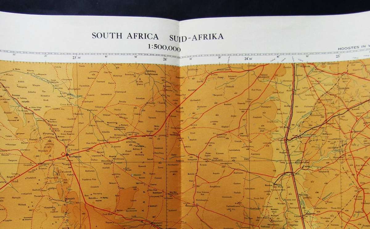 Large 1:500,000 Topographical Map of Kimberley from 1950